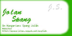 jolan spang business card